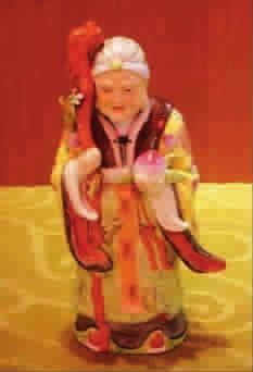 寿星捧桃瓷像