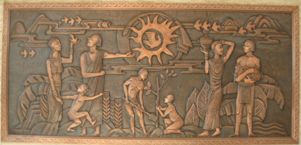 铜壁画厂家 艺术铜浮雕画公司 艺术铜浮雕画 植树
