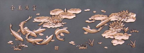 艺术铜浮雕画公司 铜壁画厂家 金玉满堂