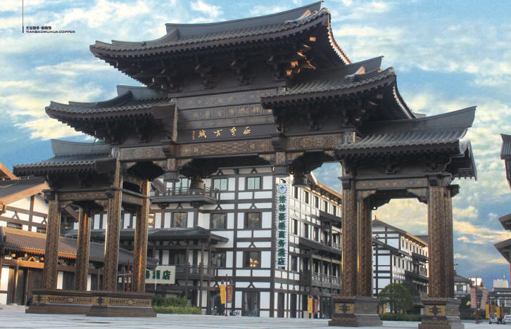 铜装饰 铜建筑工程 铜牌坊 西楚翔王项羽的故里一州江苏宿迁铜建筑