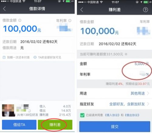 注册借贷宝赚利差