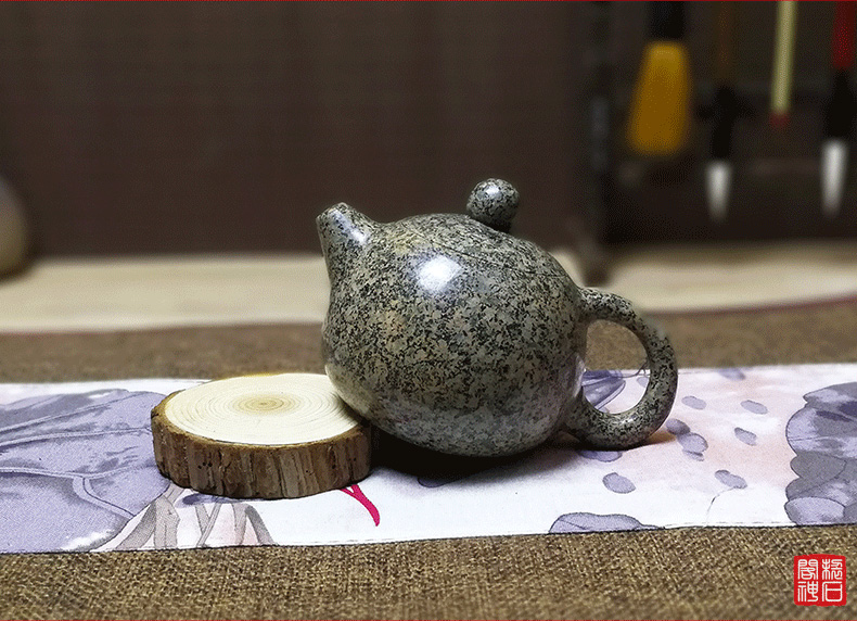 神石阁中华麦饭石茶壶|纯手工壶|西施壶|功夫茶壶|手把壶|小茶壶|石壶