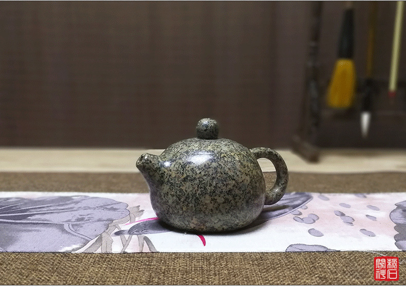 神石阁中华麦饭石茶壶|纯手工壶|西施壶|功夫茶壶|手把壶|小茶壶|石壶
