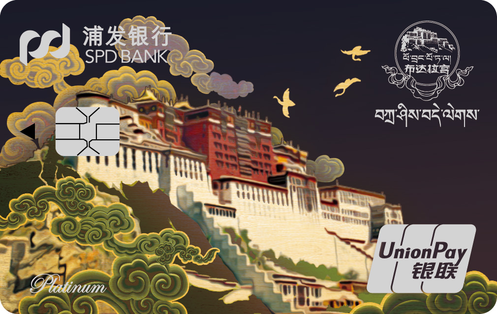 浦发梦卡之布达拉宫主题信用卡-雪域金壁