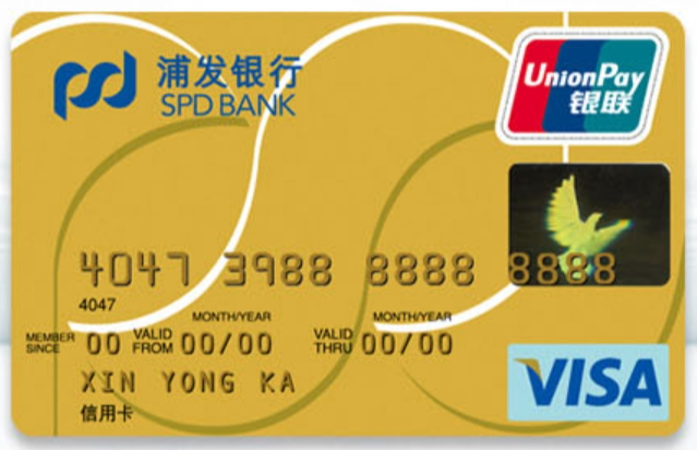 浦发银行visa新金卡