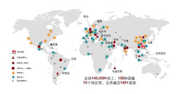 华为公司全球业务分布